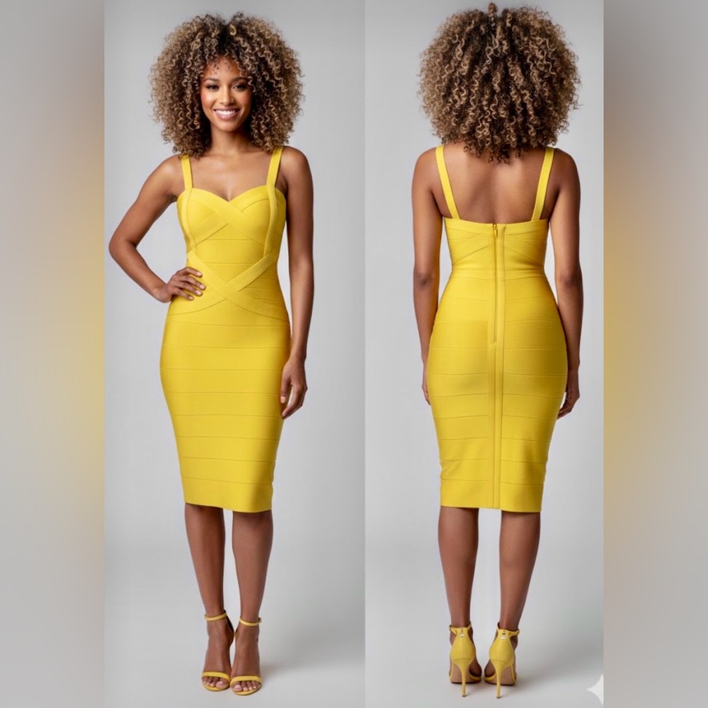 Chic Yellow Midi Dress